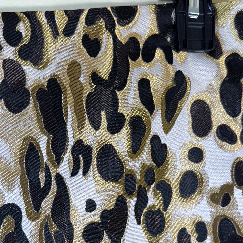 Nine West Skirt Black & Gold Leopard Print Midi in Size XL NWT - Picture 5 of 8